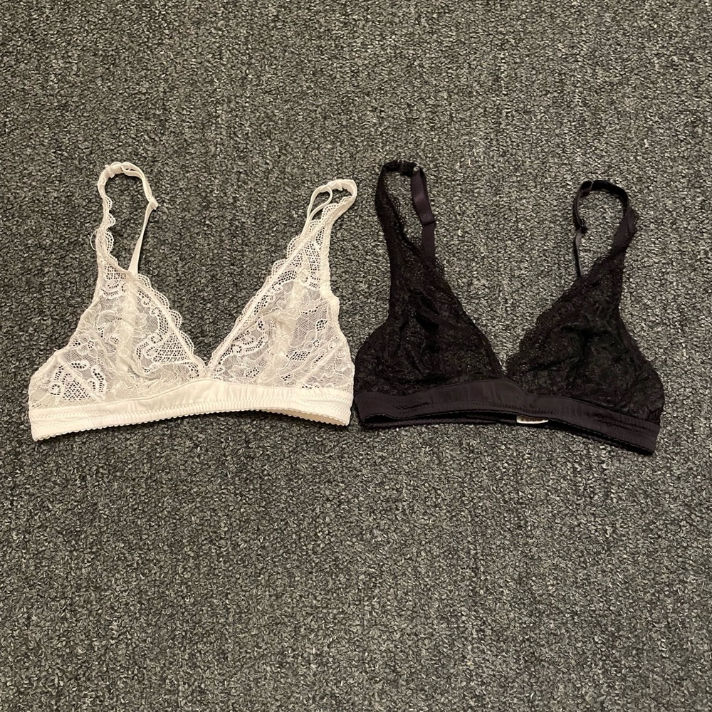 Brandy Melville Lace Bralette Duo - Black & Cream